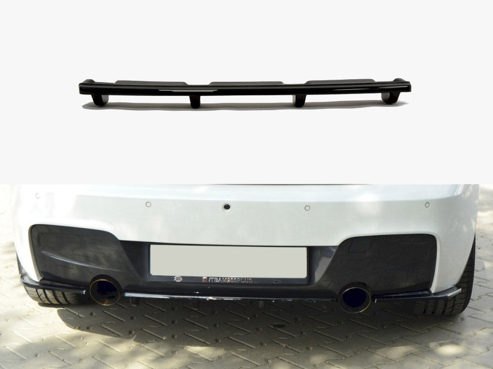 Central Rear Splitter (Vertical Bars) - BMW 1 Series F20 / F21 (Textured)