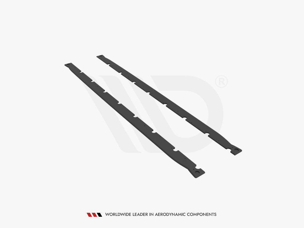 Street PRO Side Skirts Diffusers - BMW M4 G82 (2021-) - Black-Red)