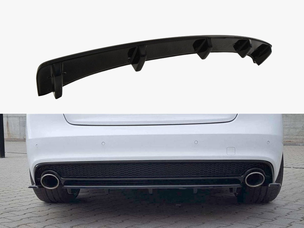 Central Rear Splitter (Vertical Bars) - Audi A5 S Line 8T FL Coupe / Sportback - Textured