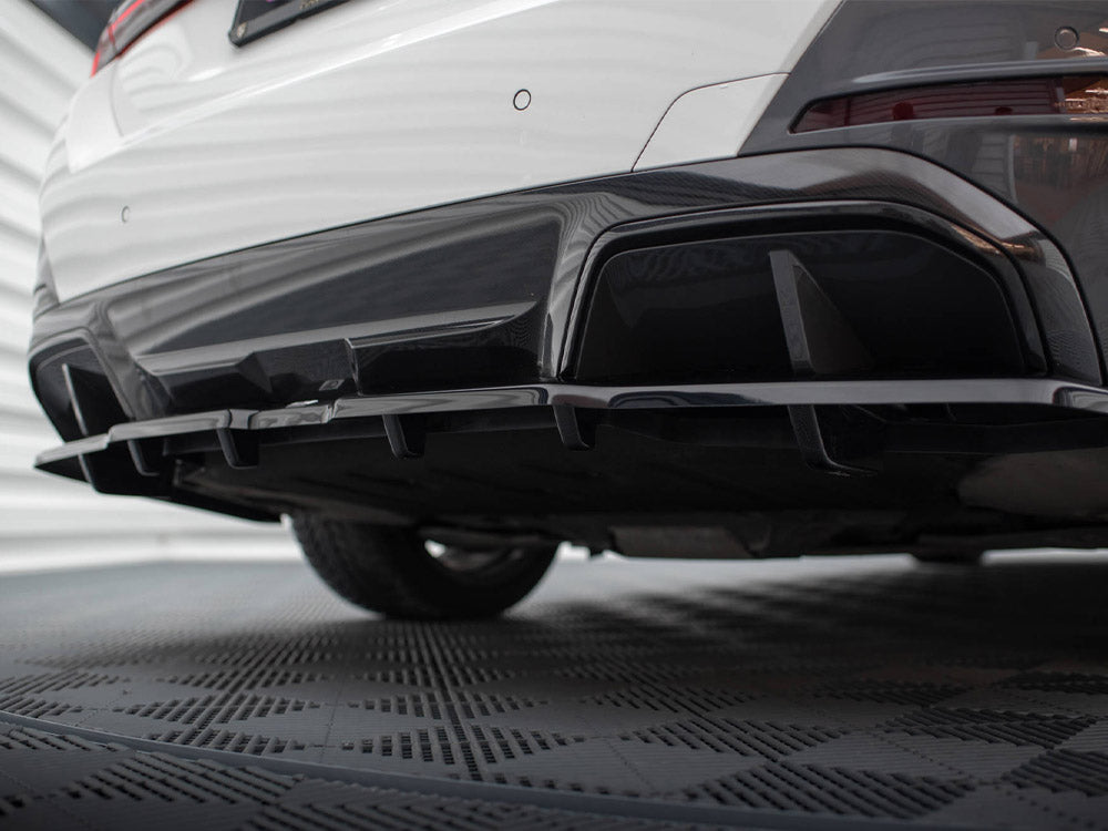 Central Rear Splitter (Vertical Bars) V1 - BMW I4 (M-Pack G26)