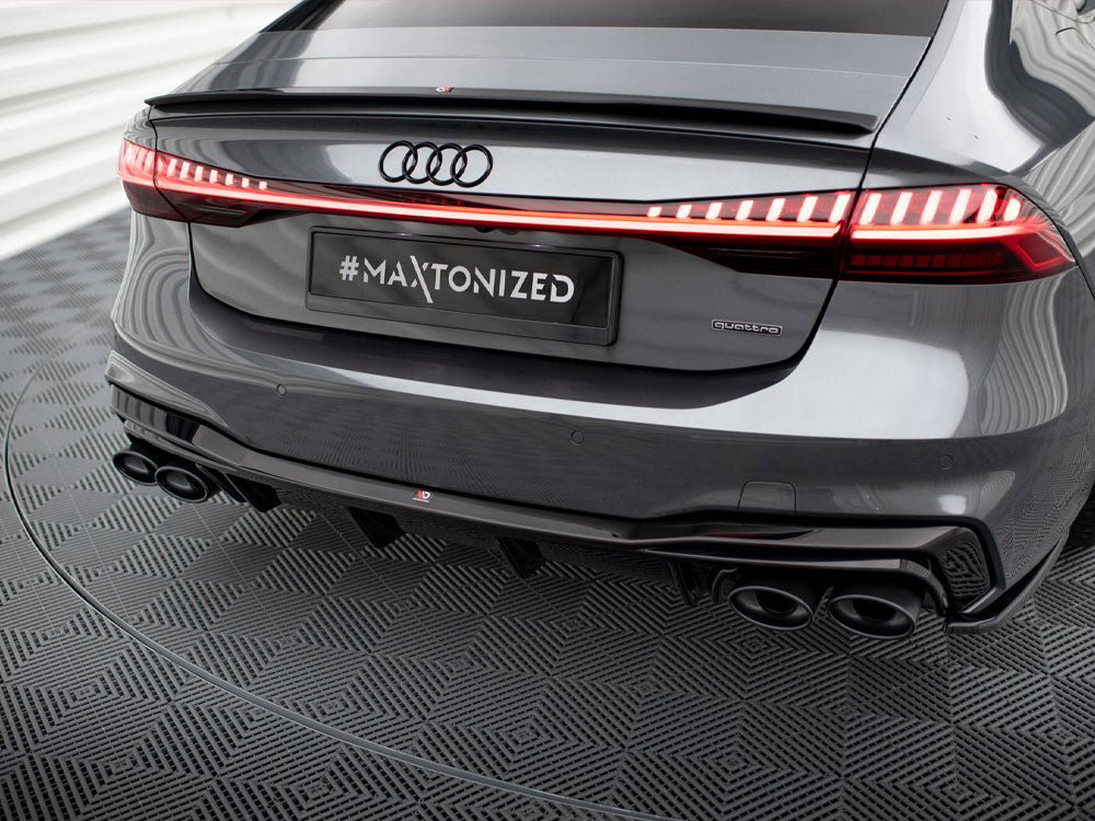 Rear Valance + Exhaust Ends Imitation - Audi A7 S Line C8 / S7 C8 / C8 Facelift / S7 Facelift