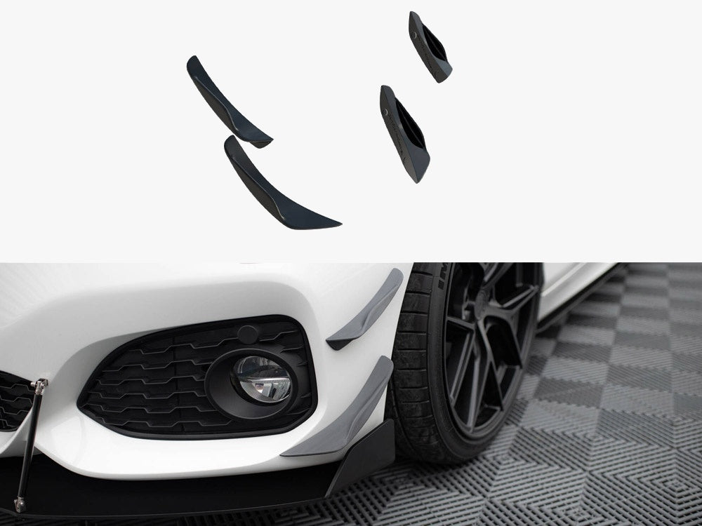 Front Bumper Wings (Canards) - BMW 1 Series (M-Pack / M140i F20 Facelift)