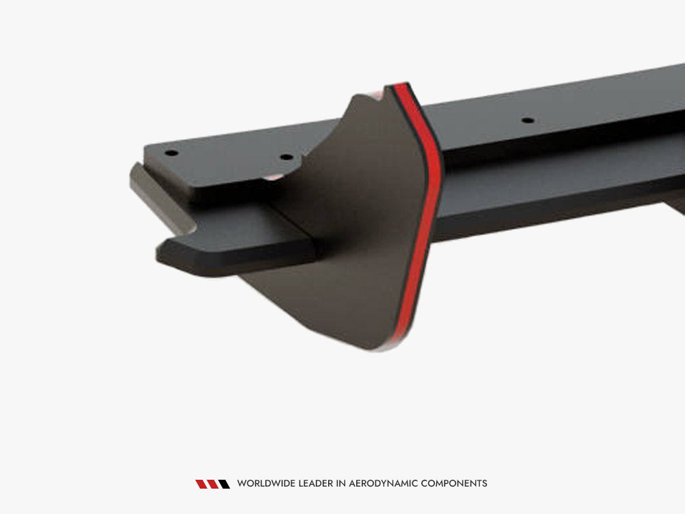 Street PRO Rear Diffuser + Flaps - BMW 4 Series (Gran Coupe F36 - Black-Red + Gloss Flaps)