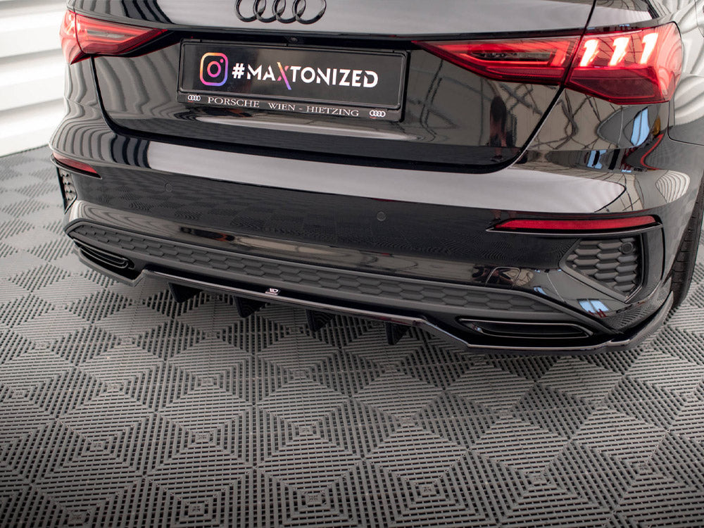 Rear Splitter (Vertical Bars) - Audi A3 S Line Sedan 8Y