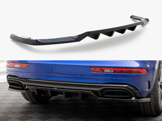 Central Rear Splitter (Vertical Bars) - Audi Q5 S Line SUV Mk2 Facelift