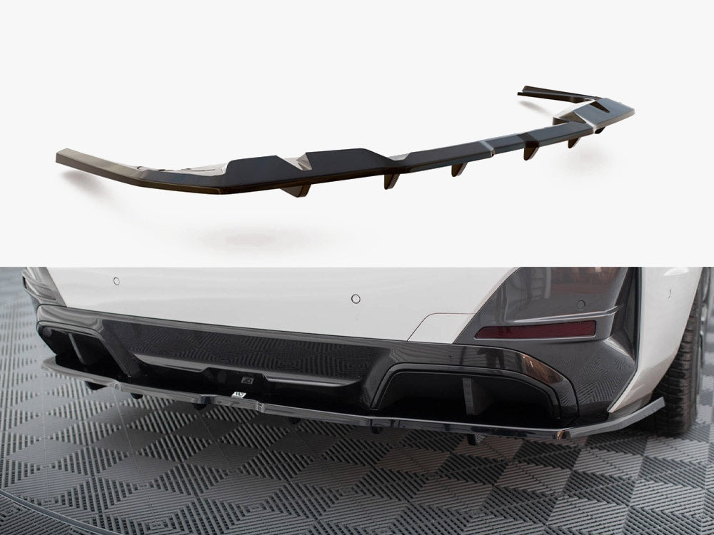 Central Rear Splitter (Vertical Bars) V1 - BMW I4 (M-Pack G26)