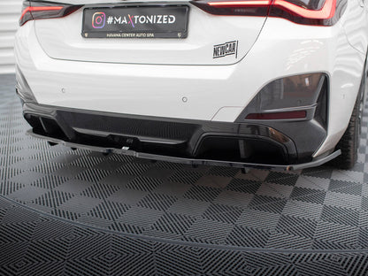 Central Rear Splitter (Vertical Bars) V1 - BMW I4 (M-Pack G26)