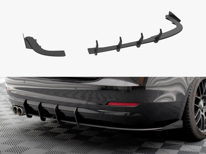 Street PRO Rear Diffuser + Flaps - BMW 4 Series (Gran Coupe F36 - Black-Red + Gloss Flaps)