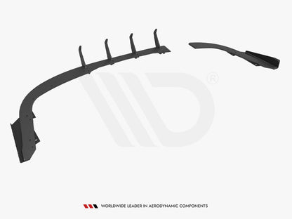 Street PRO Rear Diffuser + Flaps - BMW 4 Series (Gran Coupe F36 - Black-Red + Gloss Flaps)