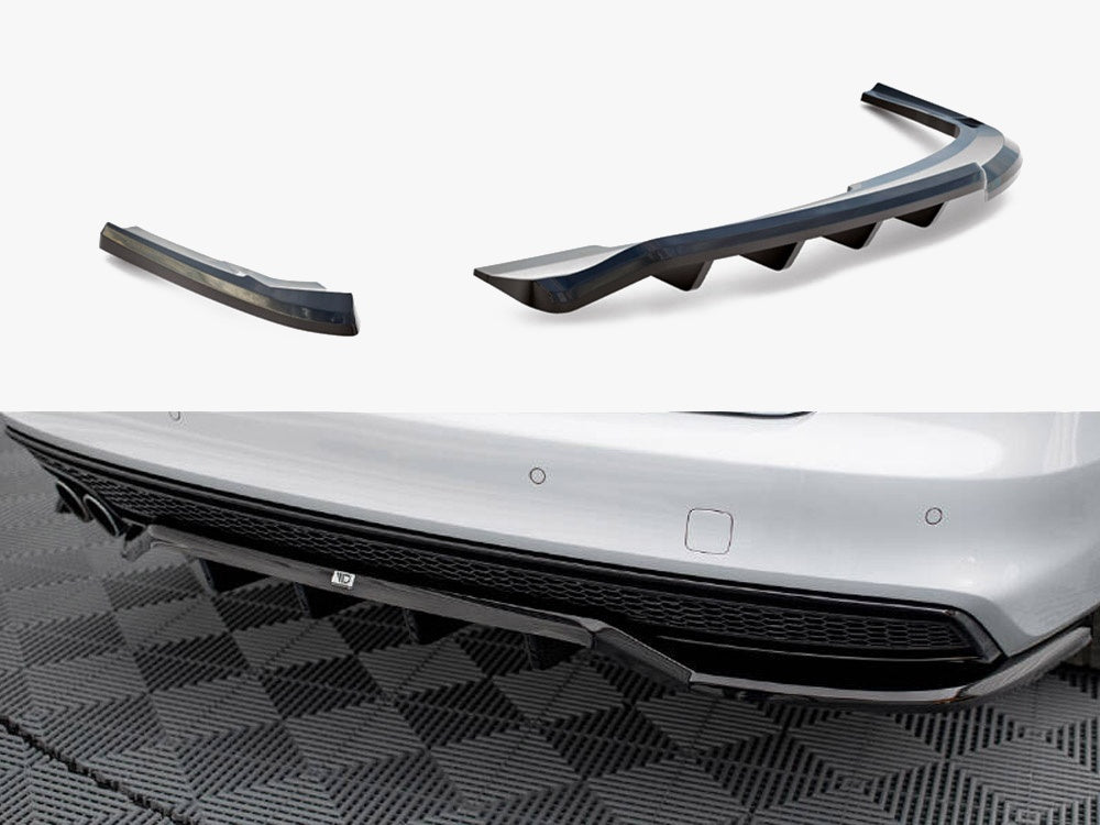 Central Rear Splitter (Vertical Bars) - Audi A4 Competition B8 Facelift