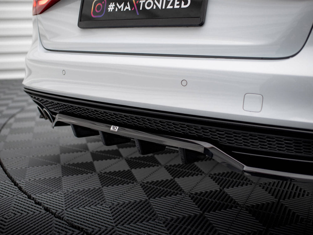 Central Rear Splitter (Vertical Bars) - Audi A4 Competition B8 Facelift