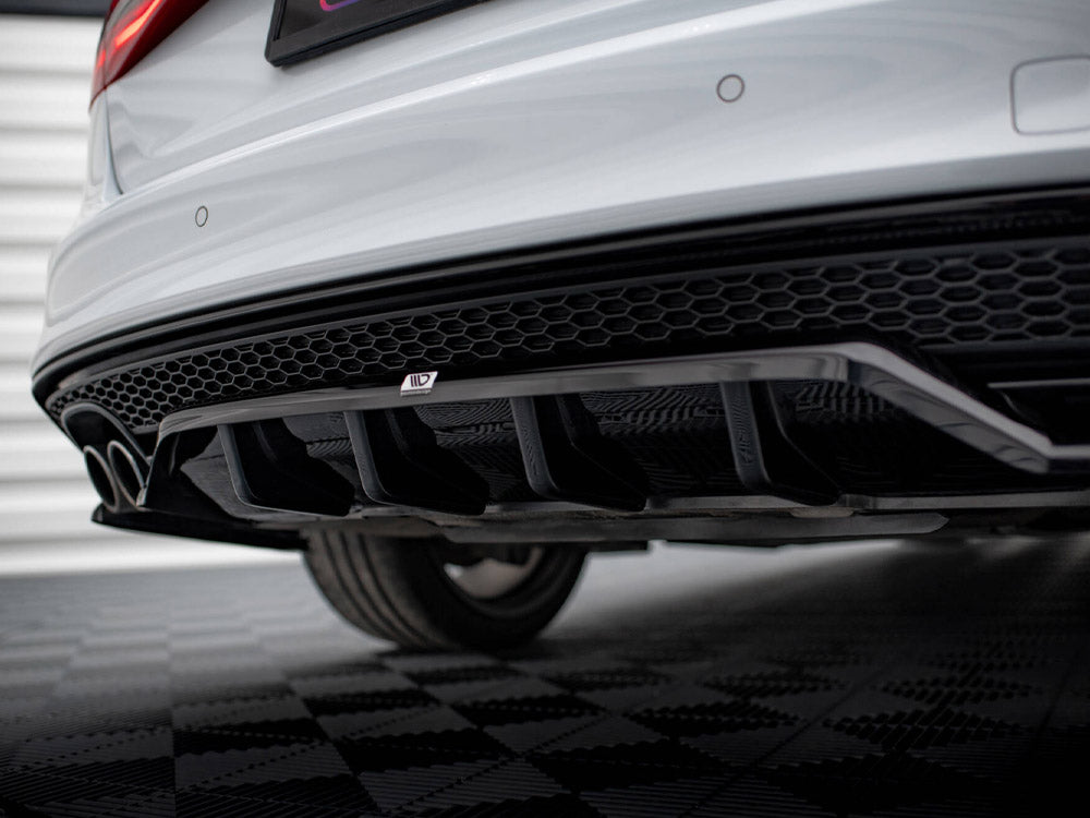 Central Rear Splitter (Vertical Bars) - Audi A4 Competition B8 Facelift