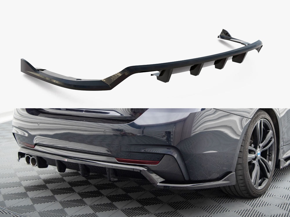 Central Rear Splitter (Vertical Bars) - BMW 4 Series (Coupe / Gran Coupe / Cabrio M-Pack F32 / F36 / F33)