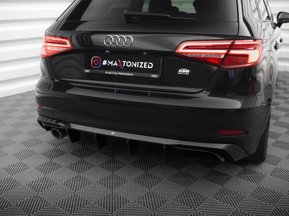 Rear Valance - Audi A3 Sportback 8V Facelift (Version with one exhaust tip on single Side)