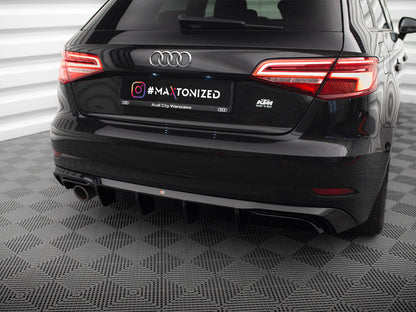 Rear Valance - Audi A3 Sportback 8V Facelift (Version with one exhaust tip on single Side)