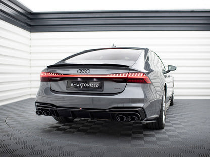 Rear Valance + Exhaust Ends Imitation - Audi A7 S Line C8 / S7 C8 / C8 Facelift / S7 Facelift