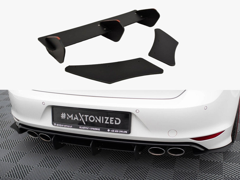 Rear Diffuser &amp; Rear Side Splitters - Volkswagen Golf Mk7 R Hatchback