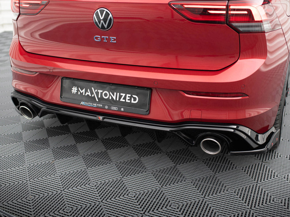 Rear Valance + Exhaust Ends Imitation - Volkswagen Golf GTE / R-Line Mk8 / Mk8 Facelift