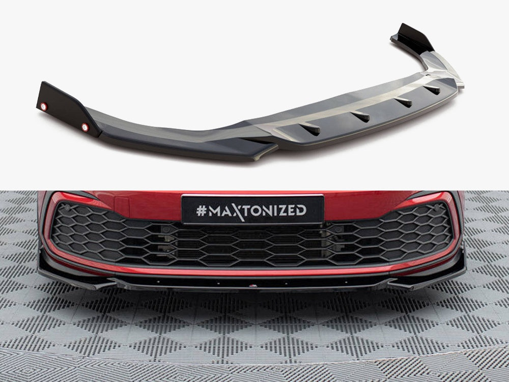 Front Splitter V.2 + Flaps - Volkswagen Golf GTI / GTE / GTD / R-Line Mk8