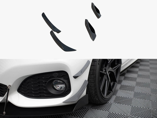 Front Bumper Wings (Canards) - BMW 1 Series (M-Pack / M140i F20 Facelift)