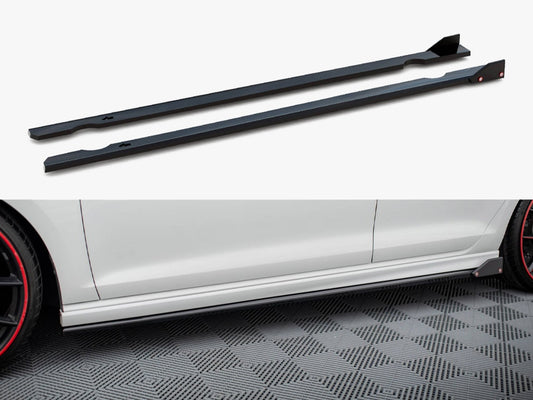 Side Skirts Diffusers V.3 + Flaps - Volkswagen Golf R / R-Line Mk7