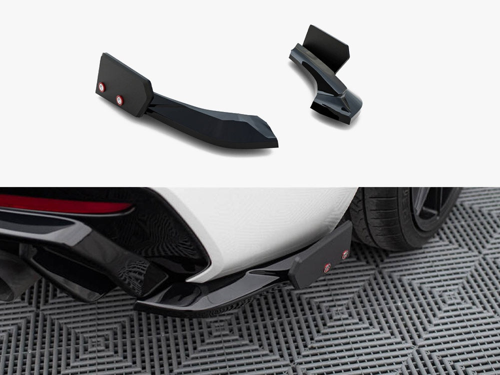 Rear Side Splitters V.5 + Flaps (For Rear Valance V.3) - BMW 1 Series (M-Pack / M140i F20 Facelift)