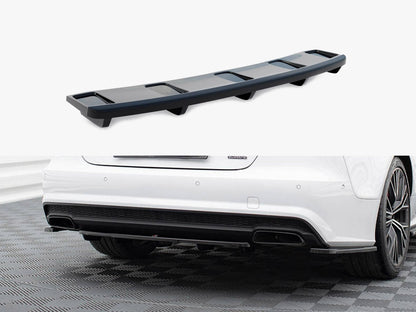Central Rear Splitter (Vertical Bars) - Audi A7 S Line Facelift