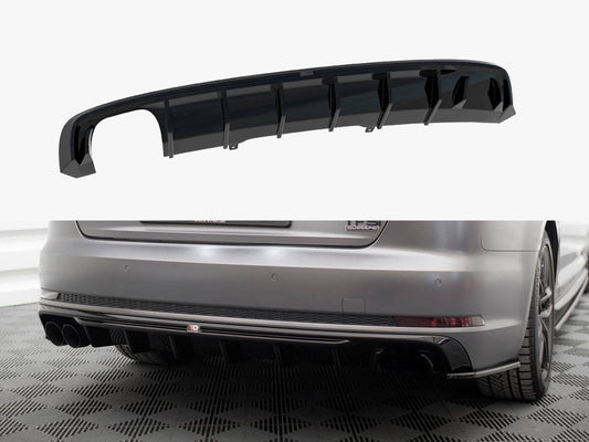 Rear Valance V.1 - Audi A4 S Line B9 (Version with dual exhaust tips on one Side)