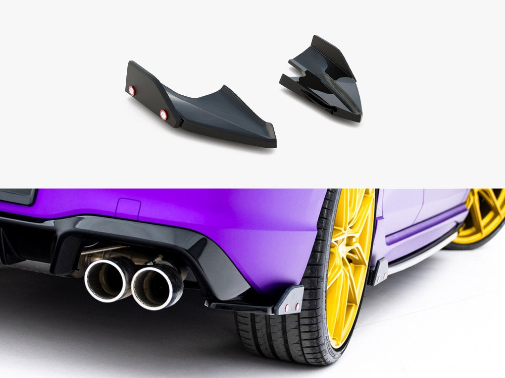 Rear Side Splitters V.5 + Flaps - Volkswagen Golf R Hatchback Mk8 Facelift