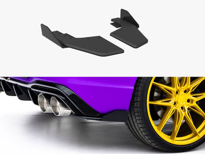 Street PRO Rear Side Splitters V.2 + Flaps - Volkswagen Golf R Hatchback Mk8 / Mk8 Facelift