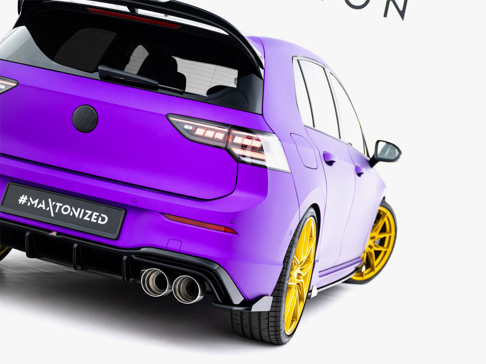 Street PRO Rear Side Splitters V.2 + Flaps - Volkswagen Golf R Hatchback Mk8 / Mk8 Facelift