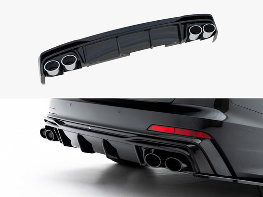 Rear Valance + Exhaust Ends Imitation - Audi A6 S Line / S6 C8 / C8 Facelift
