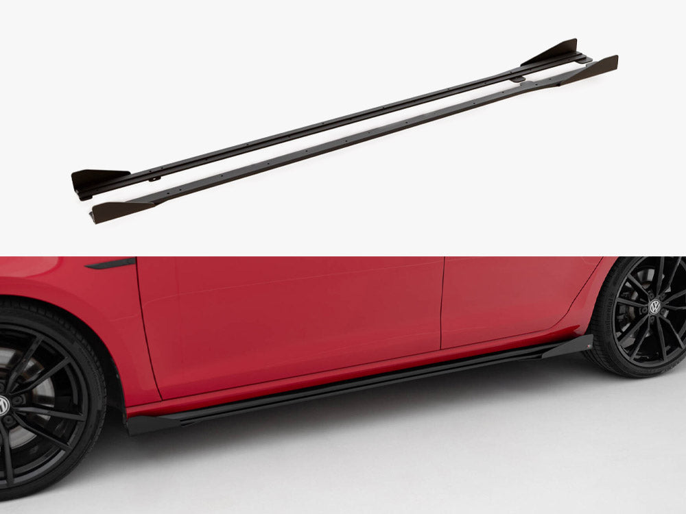Street PRO Side Skirts Diffusers + Flaps - Volkswagen Golf R / R-Line Mk7 Facelift