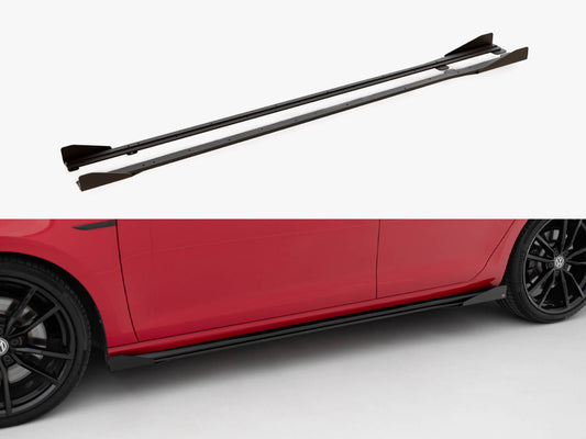 Street PRO Side Skirts Diffusers + Flaps - Volkswagen Golf R / R-Line Mk7 Facelift