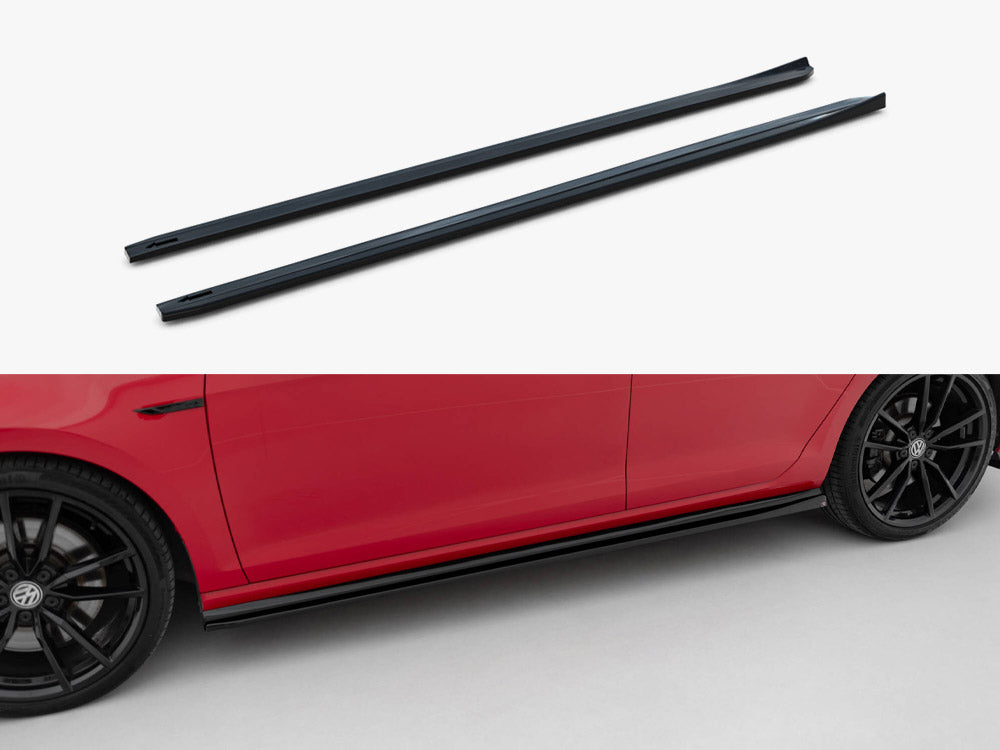 Side Skirts Diffusers V.4 - Volkswagen Golf R / R-Line Mk7 Facelift