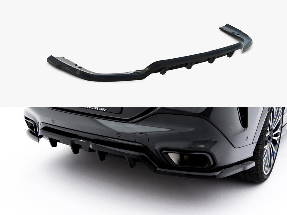 Central Rear Splitter (Vertical Bars) V1 - BMW X6 (M-Pack G06 Facelift)